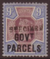 1888 GOVT. PARCELS OFFICIAL 9d Dull Purple And Blue, With "SPECIMEN" Hand Stamp SG Spec. L28s, Fresh Mint, A... - Autres & Non Classés