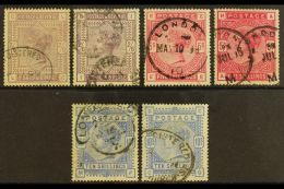 1883-84 White Paper High Values With All SG Listed Shades Except The Rare 10s Cobalt, SG 178/83a, Good To Fine... - Andere & Zonder Classificatie