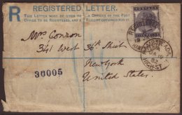 1882 (19 Jan) 2d Registered Stat. Env To New York, Bearing The 1881 5d Indigo (SG 169) Tied Superb Hampstead... - Andere & Zonder Classificatie