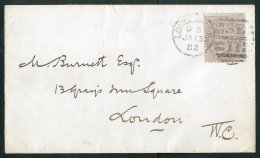 1882 (13 Jan) Env To London Bearing The 1867 POSTAL FISCAL 1d Purple (SG F18), Tied Pretty London Cancellation.... - Andere & Zonder Classificatie