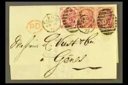 1872 (19 Jan) Entire Letter To Genes (Genoa) Bearing 1870 1½d Rose-red Plate 1 Pair (SG 51) And 1867-80 3d... - Andere & Zonder Classificatie