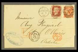 1868 4d Vermilion Plate 10 + 1d Red Plate Number On Clean Cover To France With Various Postal Markings. For More... - Andere & Zonder Classificatie