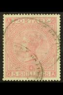 1867-83 5s Rose Plate 4 On White Paper, Wmk Anchor, SG 134, Used With Light Part Oval Cancellations, Good... - Sonstige & Ohne Zuordnung