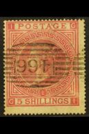 1867 5s Rose, SG 126, Plate 1, Used With Superb Example Of The "466" LIVERPOOL ROLLER (REVOLVER) CANCELLATION. An... - Sonstige & Ohne Zuordnung