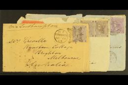 1863-71 GB To Melbourne, Australia, Group Of Three Fronts, Each Franked With 6d Values (one With Small Letters... - Andere & Zonder Classificatie
