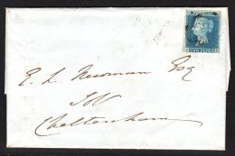 1847 (30 Jan) Entire From London To Cheltenham, Bearing 1841 2d Pale Blue 'P K' Plate 3, With Four Good To Large... - Otros & Sin Clasificación