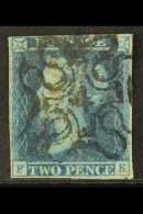 1841 2d Blue Cancelled With Almost Complete "4" In Cross, SG 15f, Very Fine Used. Cat £700 For More Images,... - Sonstige & Ohne Zuordnung