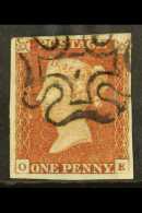 1841 1d Red-brown With Number "7" In Maltese Cross Cancel, SG 8m, Very Fine With 4 Neat Margins & Pretty... - Sonstige & Ohne Zuordnung