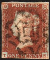 1841 1d Red-brown, Spec.B1(1)ts, Fine Used With Full "Norwich" Maltese Cross Cancel In Black, Three Margins, Just... - Otros & Sin Clasificación