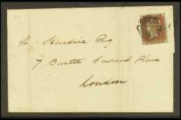 1841 (2 Dec) Entire Bearing 1841 1d Red-brown Printed From 'BLACK' PLATE 9, SG 7, Tied By Black MC Postmark, With... - Otros & Sin Clasificación