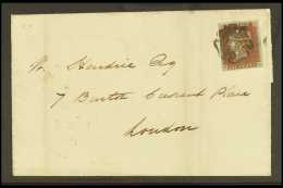 1841 (2 Dec) Entire Bearing 1841 1d Red-brown Printed From 'BLACK' PLATE 9, SG 7, Tied By Black MC Postmark, With... - Altri & Non Classificati