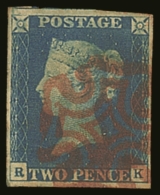 1840 2d Pale Blue 'RK' Plate 1, SG 6, Very Fine Used With 4 Neat Margins & Pretty Red MC Cancellation. Pretty!... - Otros & Sin Clasificación