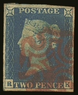 1840 2d Pale Blue 'RK' Plate 1, SG 6, Very Fine Used With 4 Neat Margins & Pretty Red MC Cancellation. Pretty!... - Altri & Non Classificati