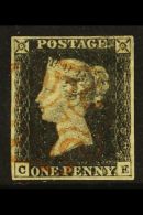 1840 1d Black 'CE', Plate 4, SG 2, Fine Used With 4 Good Even Margins And Light Red Maltese Cross Cancel. For More... - Unclassified