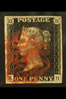 1840 1d Black, Plate 3, Lettered "K H", Very Fine Used With Four Good To Large Margins And Red Maltese Cross... - Zonder Classificatie