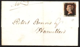 1840 1d Black, Plate 1a Lettered "JI" With Four Good To Large Margins, Tied By Red Maltese Cross To 5th June Part... - Non Classificati