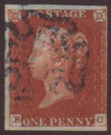 1841 1d Red Brown With Just Clear To Large Margins, SG 8L, Superb Used With Neat BLUE MALTESE CROSS Cancellation.... - Andere & Zonder Classificatie