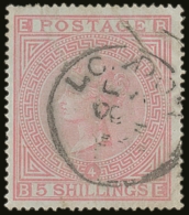 1867 5s Plate 4, Wmk Anchor, On Blued Paper, SG 130. Fine Used With One Short Perf At Top But Well Centered With... - Autres & Non Classés