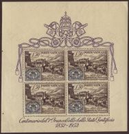 1952 Papal State Centenary Miniature Sheet, Sass Block 1, SG MS 176a, Superb Never Hinged Mint For More Images,... - Other & Unclassified