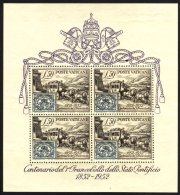 1952 Papal States' Stamp Centenary Mini-sheet, SG MS176a, Sassone Bl 1, Very Fine Mint (it Is Never Hinged But... - Altri & Non Classificati