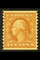 1909 4c Orange Brown Washington Imperf X Perf 12, Scott 354, Fine - Very Fine Never Hinged Mint. For More Images,... - Other & Unclassified