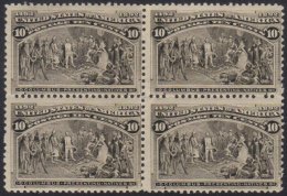 1893 Columbian Exposition 10c Black Brown (Sc 237, SG 242a) Fine Fresh Mint BLOCK OF FOUR, The Two Lower Stamps... - Autres & Non Classés