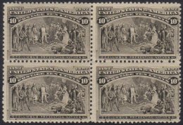 1893 Columbian Exposition 10c Black Brown (Sc 237, SG 242a) Fine Fresh Mint BLOCK OF FOUR, The Two Lower Stamps... - Altri & Non Classificati