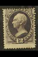 1870 12c Dull Violet President Clay, Sc 151, Good Mint No Gum, Centered High. Cat Sc $1000 (£660) As No Gum.... - Autres & Non Classés