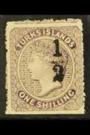 1881 "½" On 1s Lilac Surcharge, SG 20, Fine Mint Part Gum. For More Images, Please Visit... - Turks And Caicos