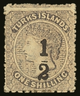 1881 "½" On 1s Lilac, Setting 4, Type 5, SG 13, Fine Mint. For More Images, Please Visit... - Turks & Caicos