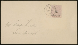 1897 ½d On 4d Lilac And Carmine, SG 33, Tied By Crisp Tobago Cds To Local Scarborough Cover With Inverted ... - Trinité & Tobago (...-1961)