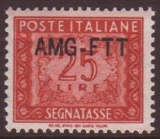ZONE A POSTAGE DUE (Segnatasse). 1954 25L Red- Brown With New Overprint Type, Sassone 25A, Very Fine Never Hinged... - Autres & Non Classés
