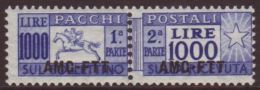 ZONE A 1954 Parcel Post 1000L, Sass 26, Never Hinged Mint Horizontal Pair. For More Images, Please Visit... - Autres & Non Classés