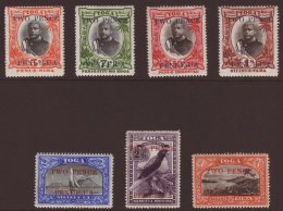 1923-24 Complete Surcharge Set, SG 64/70a, Fine Mint, Lovely Fresh Colours. (7 Stamps) For More Images, Please... - Tonga (...-1970)