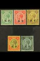 NYASALAND-RHODESIAN FORCE 1916 Nyasaland Stamps Overprinted "N. F." Complete Set, SG N1/5, Fine NEVER HINGED MINT.... - Tanganyika (...-1932)