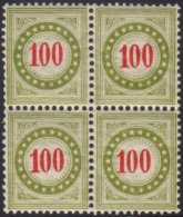 POSTAGE DUES 1897-1908 100c Vermilion & Olive-green Inverted Frame, Michel 21 II BYgc K, SG D205C, Zumstein... - Andere & Zonder Classificatie