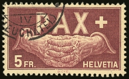 1945 5fr Brown-carmine PAX Stamp, Michel 458, Very Fine Used. For More Images, Please Visit... - Andere & Zonder Classificatie