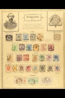 1855-78 OLD TIME COLLECTION. CAT 3500+ EURO On Ancient Pages. Inc 1855 6sk And 8sk (both Attractive But Repaired),... - Autres & Non Classés