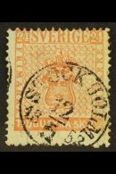 1855-58 24sk Dull Red (Facit 5a, SG 5), Used, Repaired Tear At Base And Ironed Out Vertical Crease, Fine And... - Autres & Non Classés