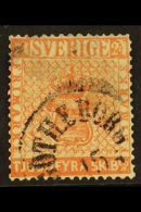 1855-58 24sk Orange-red (Facit 5b, SG 5), Used, Faults, Probably Reperfed.  For More Images, Please Visit... - Autres & Non Classés