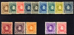 1901 KING ALFONSO Complete Set, And 1902-05 15c And 40c, Mi. 206/19, Mainly Fine Mint. (14 Stamps) For More... - Other & Unclassified