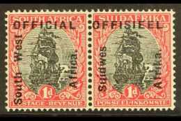 OFFICIALS 1927 1d Black & Carmine, SG 02, Very Fine Mint Pair For More Images, Please Visit... - Afrique Du Sud-Ouest (1923-1990)