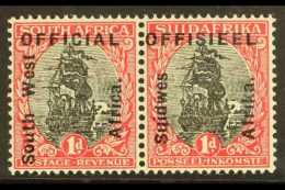 OFFICIALS 1927 1d Black & Carmine, SG 02, Very Fine Mint Pair For More Images, Please Visit... - South West Africa (1923-1990)