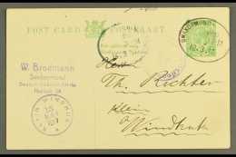 1917 (15 Mar) ½d Union Postal Card To Klien Windhuk Cancelled By "SWAKOPMUND" Oval Pmk, And With Superb... - Afrique Du Sud-Ouest (1923-1990)