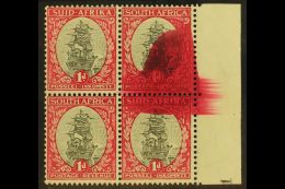 UNION VARIETY 1933-48 1d Grey & Carmine, Watermark Upright, HUGE CARMINE INK FLAW, SG 56, Hinged On Margin,... - Ohne Zuordnung