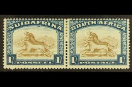 UNION VARIETY 1930-44 1s Yellow-brown & Deep Blue, Wmk Inverted, Blue Line Under "F" Of "SUIDAFRIKA" Variety,... - Ohne Zuordnung