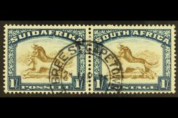 UNION VARIETY 1930-44 1s Yellow-brown & Deep Blue, Wmk Upright, Blue Line Under "F" Of "SUIDAFRIKA" Variety,... - Ohne Zuordnung