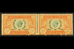 1935 6d Green & Orange, Silver Jubilee, Two Straight Lines Through Right Value Tablet On English Stamp (ink... - Ohne Zuordnung