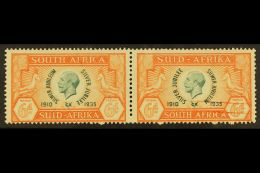 1935 6d Green & Orange, Silver Jubilee, Two Straight Lines Through Right Value Tablet On English Stamp (ink... - Non Classificati