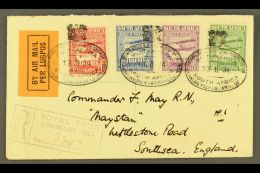 1934 ROYAL TOUR Registered & Airmailed Cover To England Franked With Complete 1925 Airmails Set, Special Oval... - Ohne Zuordnung